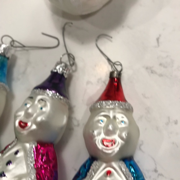 Vintage Mercury Glass Santa & Elves Christmas Ornaments Set (4) - Picture 5 of 9